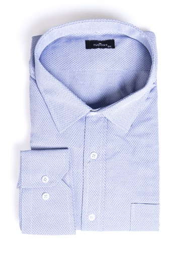 Büyük Beden Pamuklu Kolay ÜtülenebilirArmürlü Kravatlık Erkek Gömlek