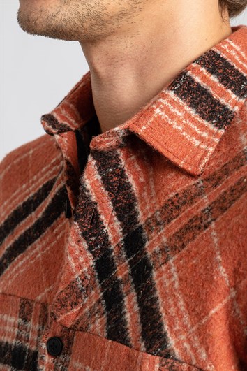Slım Fit Kışlık Kareli Oduncu Parçalı Model Erkek Gömlek