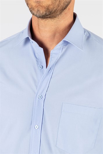 Klasik Fit Rahat Kesim Cotton Efekt Poplin Erkek Gömlek