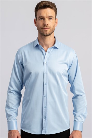 Modern Slim Fit Düz Erkek Gömlek