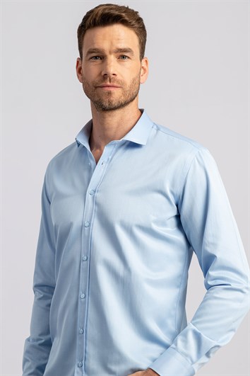 Modern Slim Fit Düz Erkek Gömlek