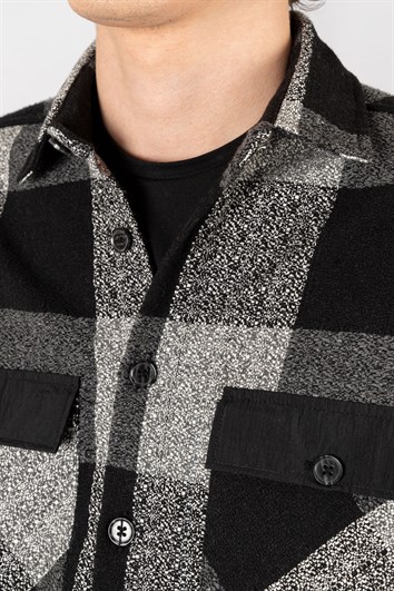 Oversıze Kışlık Ekose Oduncu Çift Cep Unisex Gömlek Ceket
