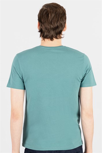 Slim Fit Dar Kesim V Yaka Düz Basıc Kısa Kol T-Shirt