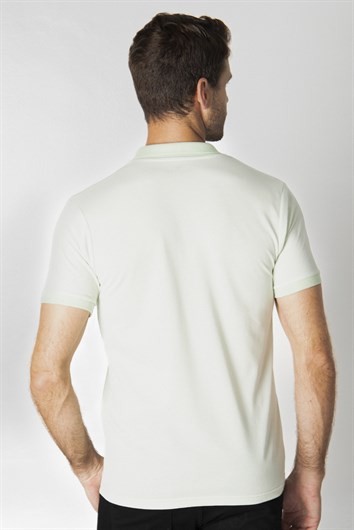 Slim Fit Melanj Düz Polo Yaka T-Shirt